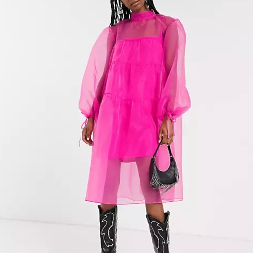 Inspired Organza Midi Smock Dress by Reclaimed Vintage / ASOS / Zara